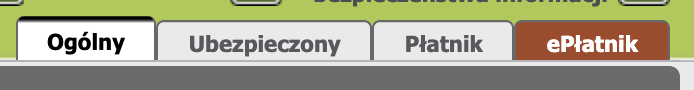 PUE ZUS: ePłatnik tab in the top menu
