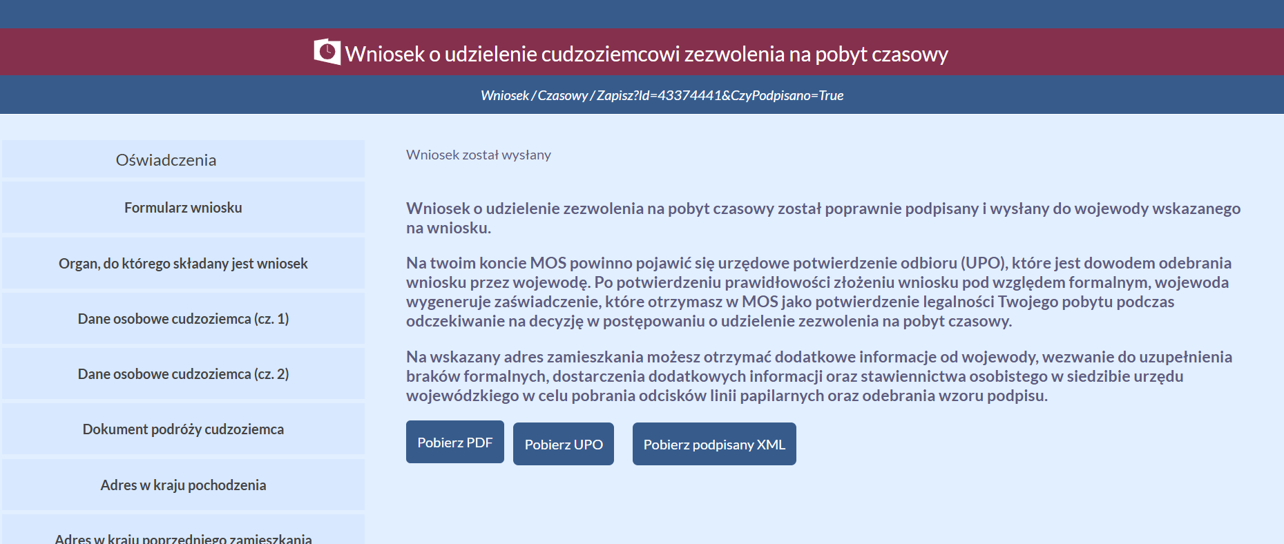 Wniosek sent