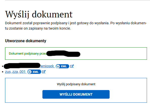 Sending the signed application to CEIDG