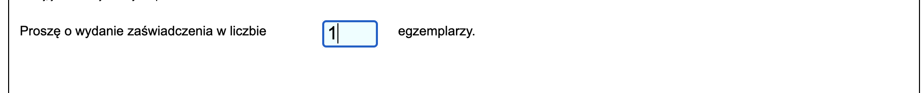 PUE ZUS: RWN form — selecting the number of certificate copies, Zapisz button