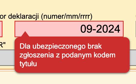 dla ubezpieczonego brak zgłoszenia z podanym kodem tytułu»