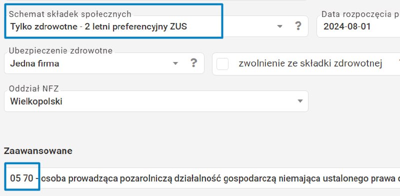 Tylko zdrowotne — 2-letni preferencyjny ZUS